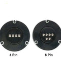 Back view of 4-pin and 6-pin connectors for Pulser Handwheel For CNC Machines No Fuss 5 12 24V Manual Pulse Generator