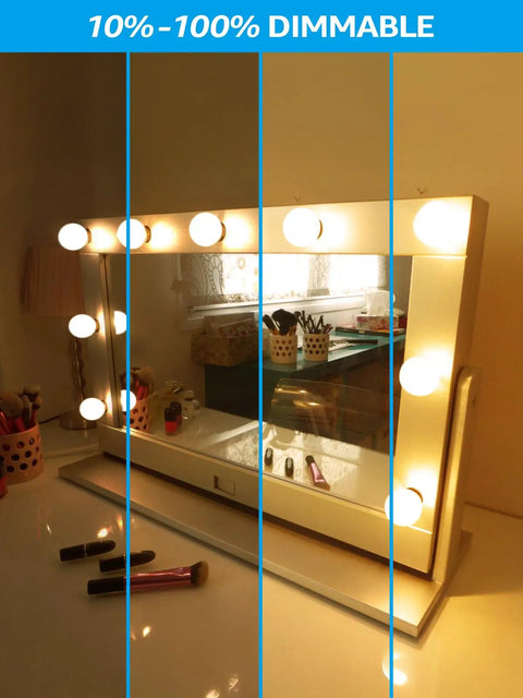 Dimmable G25 Globe LED Dimmable Vanity Bulbs For Bathroom Frosted Edison Style Glow in mirror lighting setup