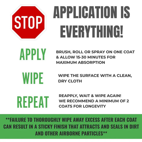 Instructions for applying All In One Plant Based Wood Sealer And Stain For Outdoor Decks Fences And Furniture No Mess Easy To Use