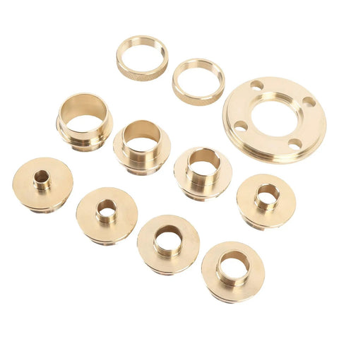 Efficient Router Template Guide Kit - 11 Piece Brass Bushing Set For Woodworking And Shaping, Durable Adapters displayed