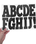 Six Sheets Black 4 Inch Outdoor Alphabet Decals Self Adhesive PVC Vinyl Letters For Signs Mailboxes And Dorm Doors, sheet of ABCDEFGHIJ