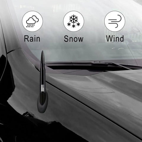 Bullet Antenna For Trucks And SUVs Aluminum Short Mast Black Rugged Upgrade Fits Chevy Silverado 1500 3500 HD GMC Sierra