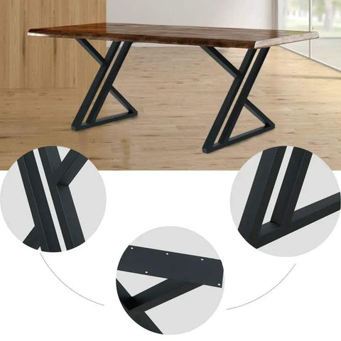 Industrial Metal Table Legs Set 28 Inch Triangle Shape Black Cast Iron Welded Wrought Iron Desk Coffee Table Nightstand Pair Of 2 Heavy Duty DIY Base For Modern Home Projects Outdoor Use