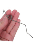 Hand holding black torsion spring for trash can lid, Upgrade Your Baskets With Heavy Duty Trash Can Lid Torsion Springs That Hold Tight And Stay Quiet For Easy Home Maintenance DIY Repair Parts