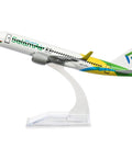 A320 1/400 Diecast Airplane Model With Alloy Fuselage 6.1 Inch Length 5.5 Inch Wingspan Includes Plastic Display Base