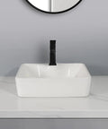 Bathroom Sink Balcony Bathroom Ceramic Tabletop Washbasin Kitchen Sink Square Modern Simple Ceramic Vessel Sink Bathroom Sink Vessel on white countertop