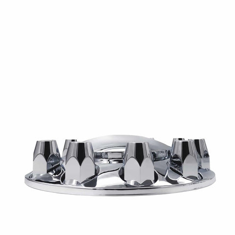 Chrome Front And Rear Wheel Cover Set For Semi Trucks With 33mm Screw On Lug Nut Covers And Install Tool Universal