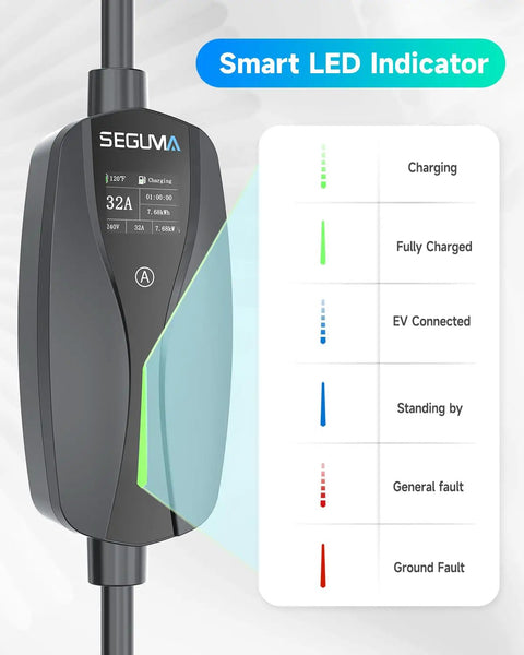 Level 2 EV Charger With 32 Amp Adjustable Current 25 Ft UL Listed Cable NEMA 14 50 Plug Portable On The Go EVSE Car Charger