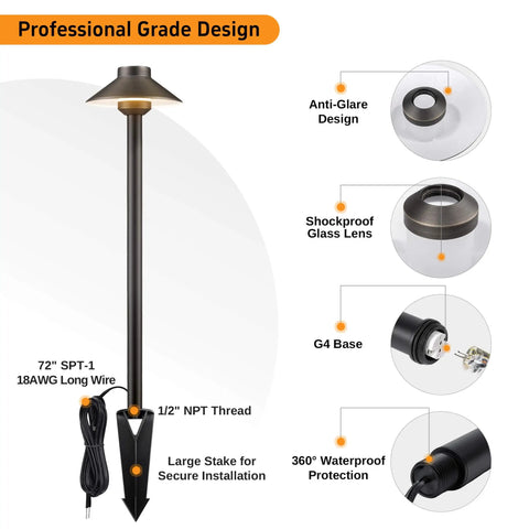 Outdoor Brass Pathway Lights Built To Last With Solid Brass Construction For Low Voltage Landscape Lighting Wired 12V Walkway LED