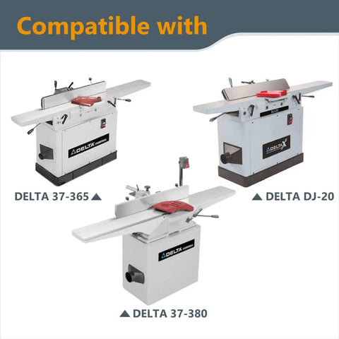 Image of Delta jointers compatible with Eight Inch Jointer Knife Replacement Set Three Premium Woodworking Cutting Blades.
