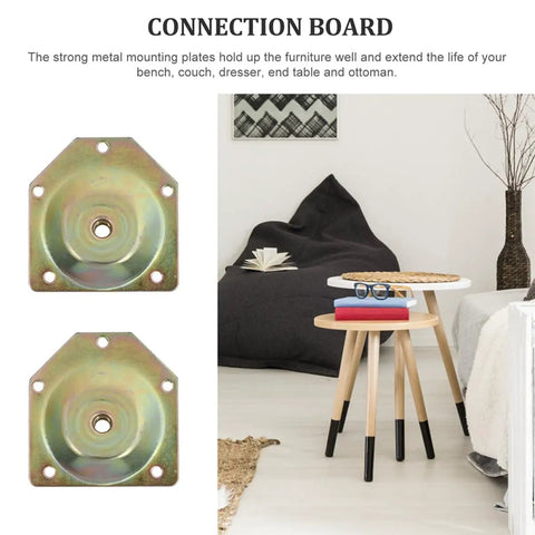 Heavy Duty Iron Furniture Leg Mounting Plates For Sturdy Tables And Couches No Sweat Install Repair Kit Solid Sofa Leg Brackets Built Like A Tank For Everyday Use