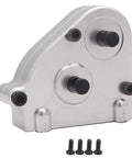 Beefy Metal Transmission Gearbox Transfer Case For One Twelfth Scale RC Cars And Trucks CNC Machined Durability Precise Fit Easy Install Aluminum Build To Boost MN RC Performance And Longevity, silver aluminum gearbox with mounting screws