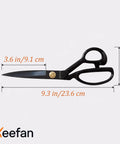 9 Inch Heavy Duty Fabric Scissors For Cutting Cloth And Materials Professional Sewing Shears With High Carbon Steel Blades, black
