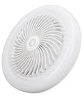 LED Ceiling Fan Light with Remote Control, 30W Silent Enclosed Fan for top view featuring a sleek white design and ventilation.