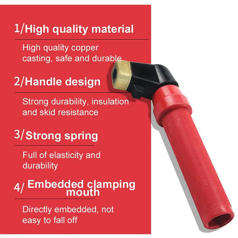 Full Copper Welding Electrode Holder With Elastic Spring And Insulated Grip Direct Embed Clamp for welding
