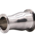 SUS304 stainless steel sanitary reducer ferrule, Tri Clamp style, side view, 2-inch to 1-1/2-inch tube OD