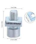 Close-up of metal unit from 50-Piece M5 Slotted T Nuts Slide-In Kit For Milling Tables And Machine Tools with measurements