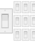 Single Pole Decorator Wall Switch With Wall Plate 15A 120V 277V On Off Paddle Switch Residential Grade UL Listed White Finish