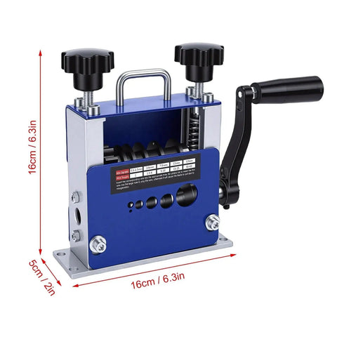 Hassle Free Wire Stripper Machine For Electrical Work with adjustable height, hand crank, and six hole rollers for smooth operation.