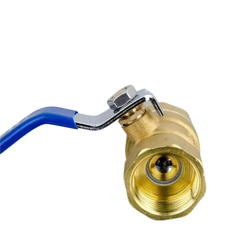 Top Shelf Rock Solid Brass Ball Valve With Easy Turn Lever Handle For Copper Plumbing And Bsp Thread Connections Built Tough For Heavy Flow Jobs Pro Grade Performance, showing brass body and lever handle.