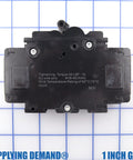 2 Pole 60A 230V HVAC Air Handler Circuit Breaker Replacement For RBHL And RBHN Model Specific 42-107430-03 UEBI-70602BBDx Not Universal DIN Rail Mount Lug To Lug Terminals Beefy Built Breaker Reliable Upgrade For Your Unit. black 2-pole breaker back view