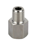 Stainless Steel 304 NPT To Metric Thread Adapter, 1/4 Inch NPT Female To M14 X 1.5 Male Pipe Fitting, front view