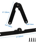 Heavy Duty 4 Pack 9 Inch 180 Degree Lid Support Hinges In Black Rotatable Folding Hinges For Cabinets Furniture Boxes Jewelry Cases And Chests With Smooth Action And Rugged Iron Construction For Long Lasting Use
