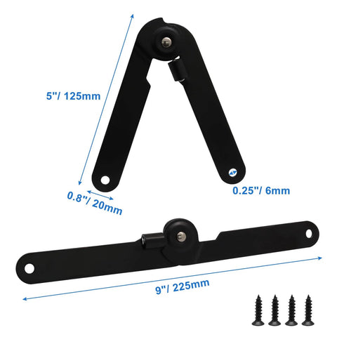 Heavy Duty 4 Pack 9 Inch 180 Degree Lid Support Hinges In Black Rotatable Folding Hinges For Cabinets Furniture Boxes Jewelry Cases And Chests With Smooth Action And Rugged Iron Construction For Long Lasting Use