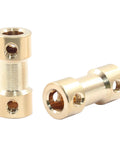 Brass Shaft Couplings 5mm To 5mm, 10 Pack, Tight Fit Shaft Connectors with screws, ideal for motors and CNC micro machining