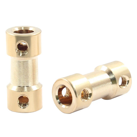 Brass Shaft Couplings 5mm To 5mm, 10 Pack, Tight Fit Shaft Connectors with screws, ideal for motors and CNC micro machining