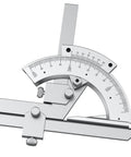 Heavy-Duty Vernier Bevel Protractor Made From Tough Carbon Steel Frame displaying a precise angle measurement dial.
