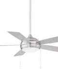 Disc II 52 Inch 5-Blade Ceiling Fan Energy Star With Memory, Brushed Nickel Finish, Pull Chain Control, Dimmable 3000K LED Light Kit
