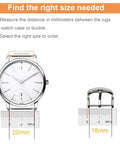 Diagram showing how to measure watch lug width for 22mm Watch Spring Bars With Removal Tool For Easy Strap Swaps No Fuss Stainless Steel