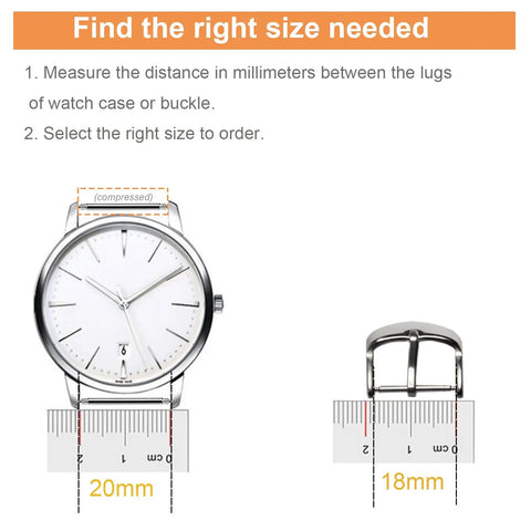 Diagram showing how to measure watch lug width for 22mm Watch Spring Bars With Removal Tool For Easy Strap Swaps No Fuss Stainless Steel