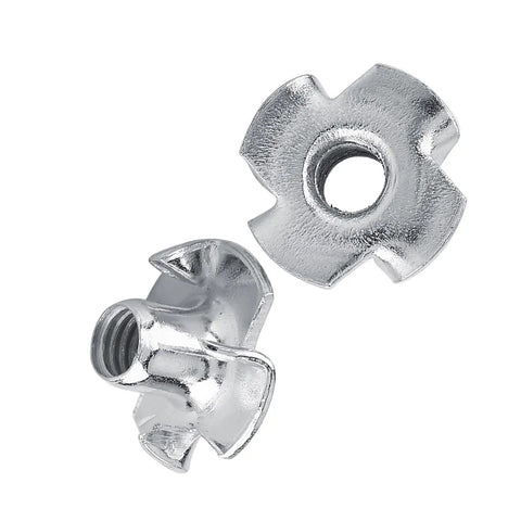 Four Prong T Nuts Set For Woodworking And Furniture Zinc Plated Carbon Steel Tee Nuts Includes M8 And M3 Sizes Rust Resistant And Durable
