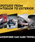 HOMEXCEL microfiber car care towels, gray, 12.5 x 12.5 inches