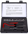 Stainless Steel M8x1 Thread Repair Kit 20 Pcs For Damaged Threads Heavy Duty Thread Inserts For Metal And Plastic Easy Install Pro Grade Repair For Stripped Threads, open case with tools