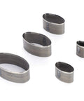 5 Piece Leather Hole Punch Set With Oval Dies, Pro Grade High Carbon Steel Cutter, showing different size dies for crafting.