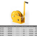 Heavy Duty Hand Winch 2425 Lb 1100 Kg Manual Two Way Self Locking With 30 M Wire 98.4 Ft, yellow hand winch