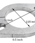Heavy Duty 2 Pack Split Flange Repair Kit For Cars And Motorcycles, 2.25 inch zinc-coated exhaust flange with hinge.