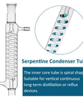 Serpentine condenser tube from Home Distillation Kit With 3.3 Borosilicate Glass 15-Pc Set, 500ml Distiller For Making Essential Oils.
