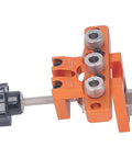 Versatile 3 In 1 Doweling Jig Kit With Auxiliary Punch Plate And Drilling Sleeve Aluminum 6061 Anodized Locator Side View