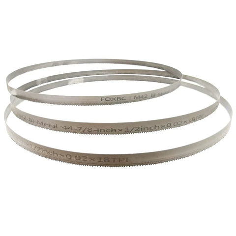 Heavy Duty 44-7/8 Inch Portable Bandsaw Blades 18 TPI 1/2 Inch Wide 0.020 Inch Thick Replacement Blades, set of three viewed.
