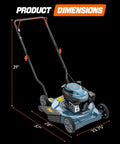 20 Inch Gas Lawn Mower With 144cc 4 Cycle Engine, dimensions 39x57x28 inches