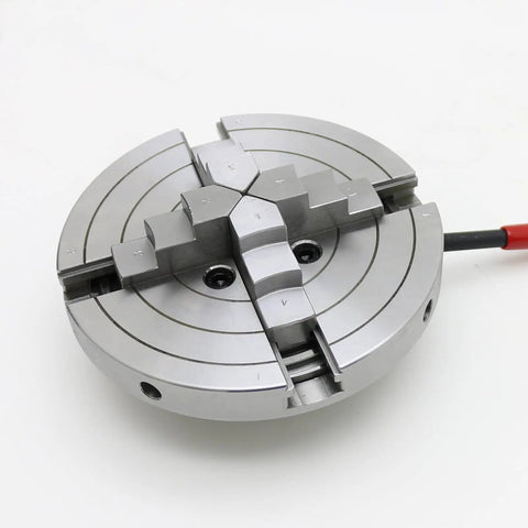 Bad Boy Heavy Duty Six Inch Four Jaw Self Centering Wood Lathe Chuck Crafted From Premium Steel For smooth clamping on woodturning projects.