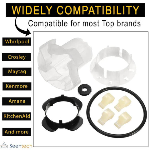 285811 Medium Cam Agitator Repair Kit with cogs, cam, seal, washers for Whirlpool, Kenmore washers, easy install, durable parts