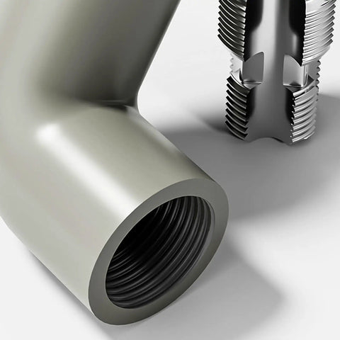 Ppr Pipe Threader Kit With 4 Inch Hex Shank Designed For G1/2 And G3/4 Standard Threads, showcasing threaded pipe fitting components.