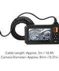 IP67 Waterproof Endoscope Camera With 1080P HD Image Articulating Borescope 4.3 Inch Color LCD 8 LED Lights 5m Cable