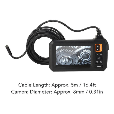 IP67 Waterproof Endoscope Camera With 1080P HD Image Articulating Borescope 4.3 Inch Color LCD 8 LED Lights 5m Cable