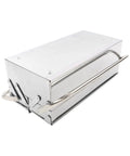 Heavy Duty Folding Stainless Steel Toolbox With Slick Pull Out Drawers And Hardened Steel Carry Handle Dang Tough Compact Gear Case No Bull Space Saving Storage Solution For Garage Or Pickup Bed, side view.